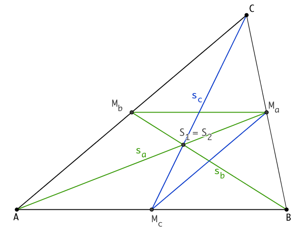 Dreieck mit Hilfslinien