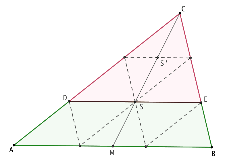 Dreieck mit Einteilung in 9
                Teile