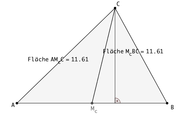 Dreieck mit
              Seitenhalbierende und Hhe
