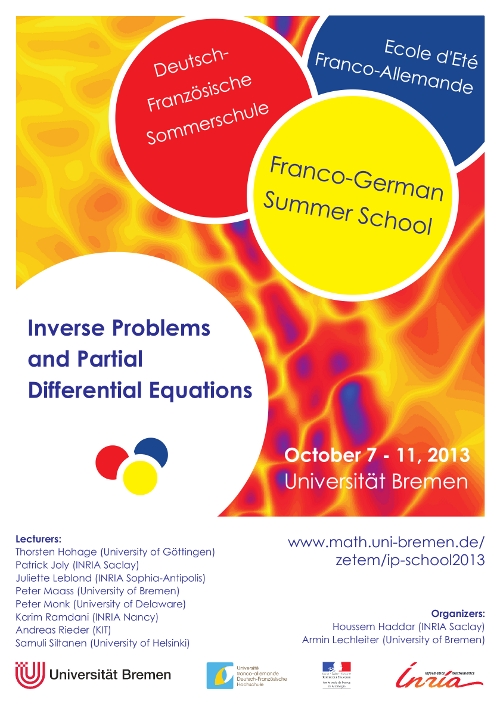 Poster of the franco-german summer school on inverse problems and partial differential equations